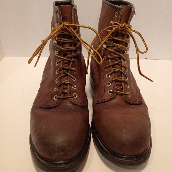 RED WING Vintage Men 10.5D Lace-up Logger 2233 Safety Toe Brown Leather - Picture 4 of 12